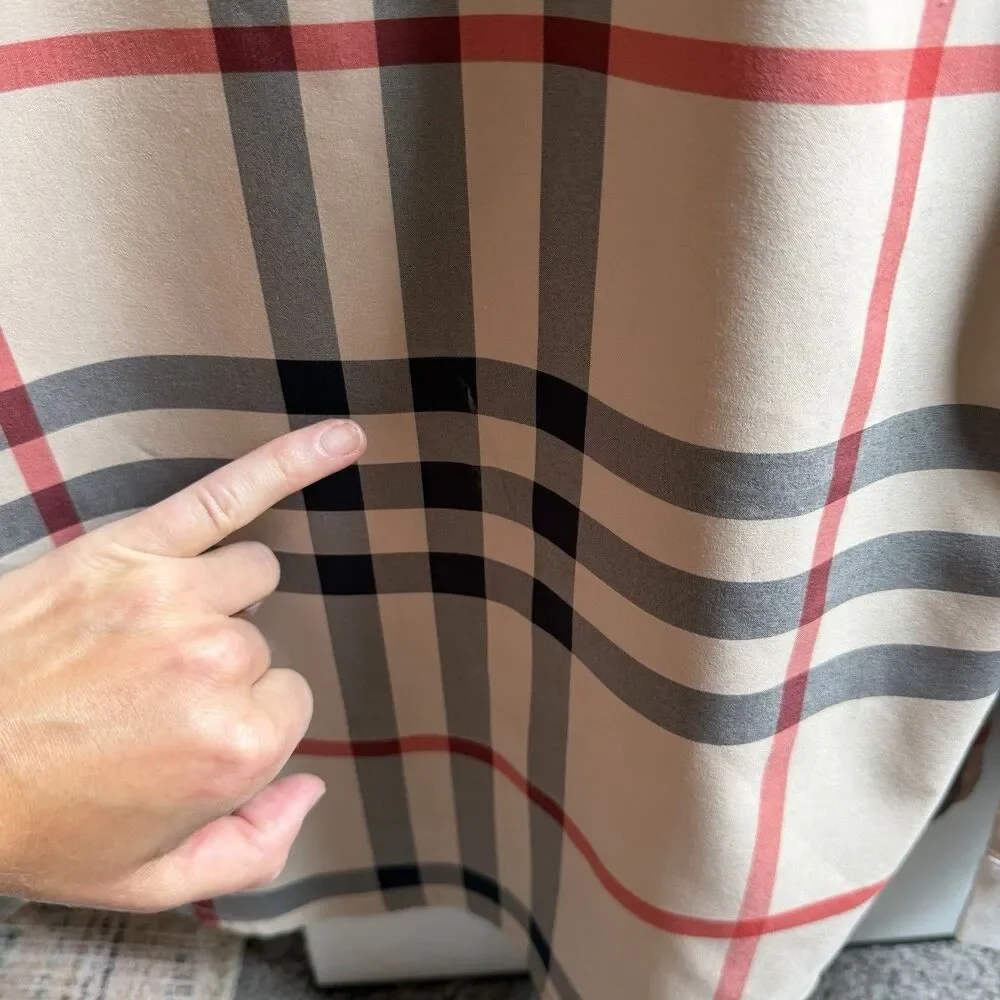 Burberry Brit Shirt Check Trim Women's Sz L Long Sleeve Cotton Career Designer - Picture 14 of 16